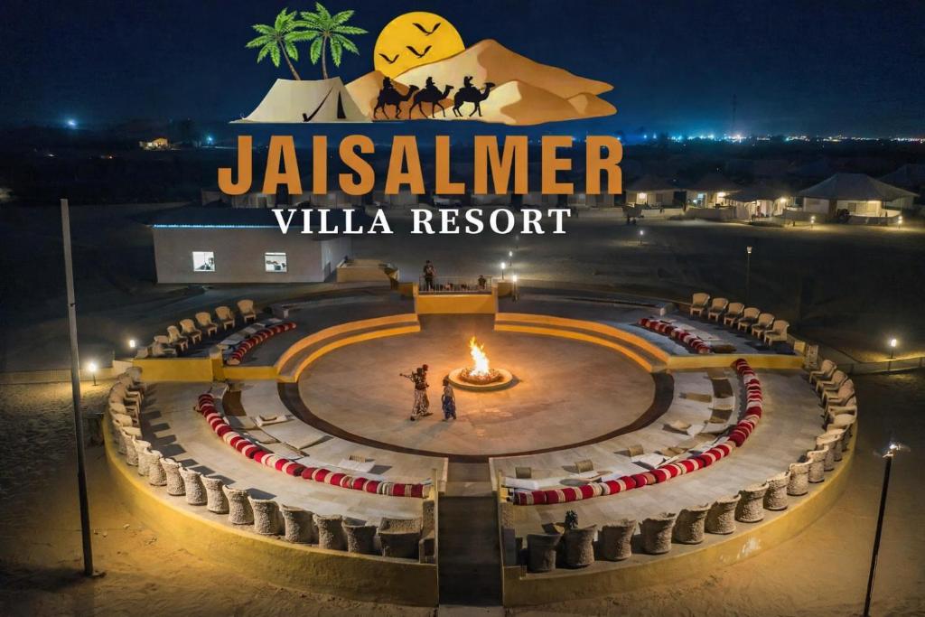a view of the jaiselmer willala resort at night at Jaisalmer Villa Resort & Camp Jaisalmer in Jaisalmer