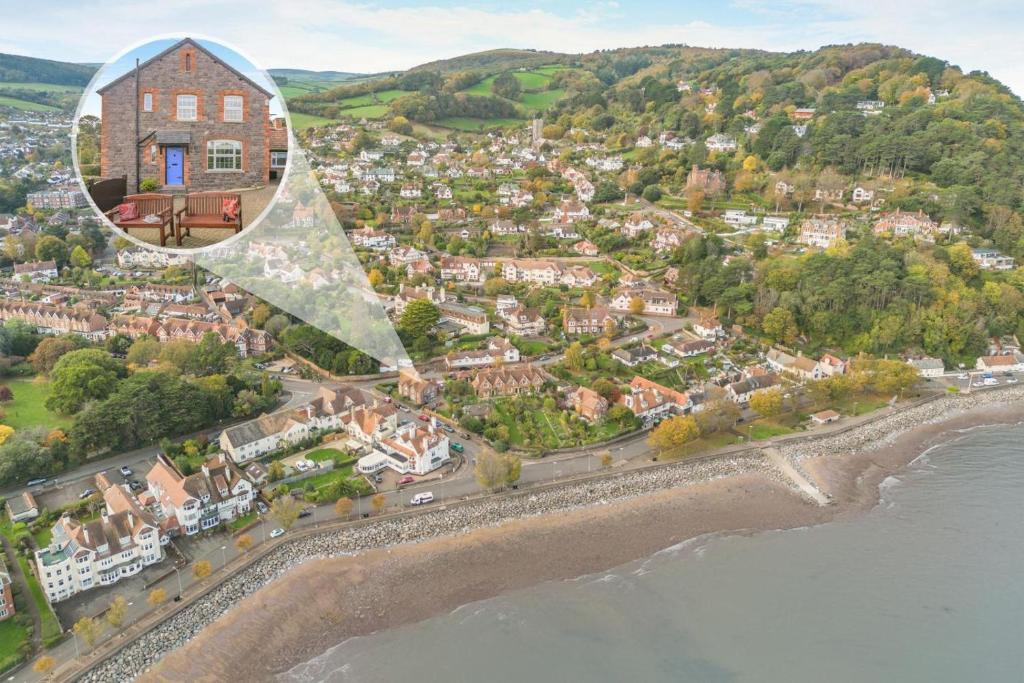 an aerial view of a small town next to the water at 3 Bed in Minehead oc-r30941 in Minehead