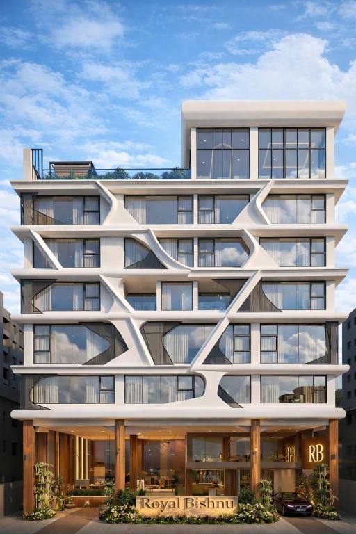 an architectural rendering of a large white building at Royal Bishnu in Baharampur