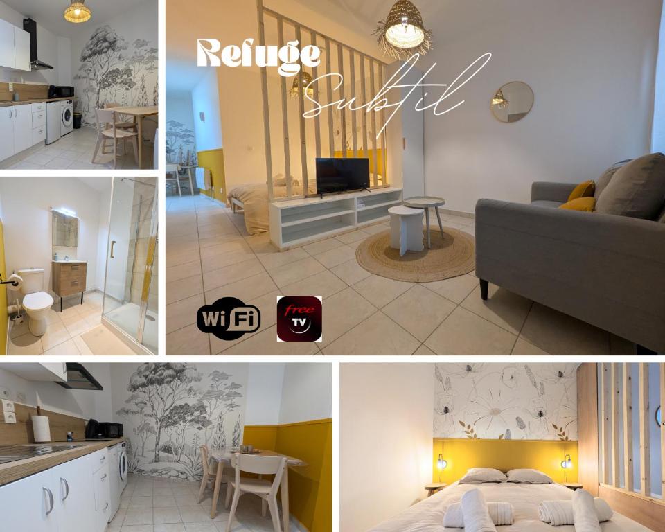מיטה או מיטות בחדר ב-Refuge subtil