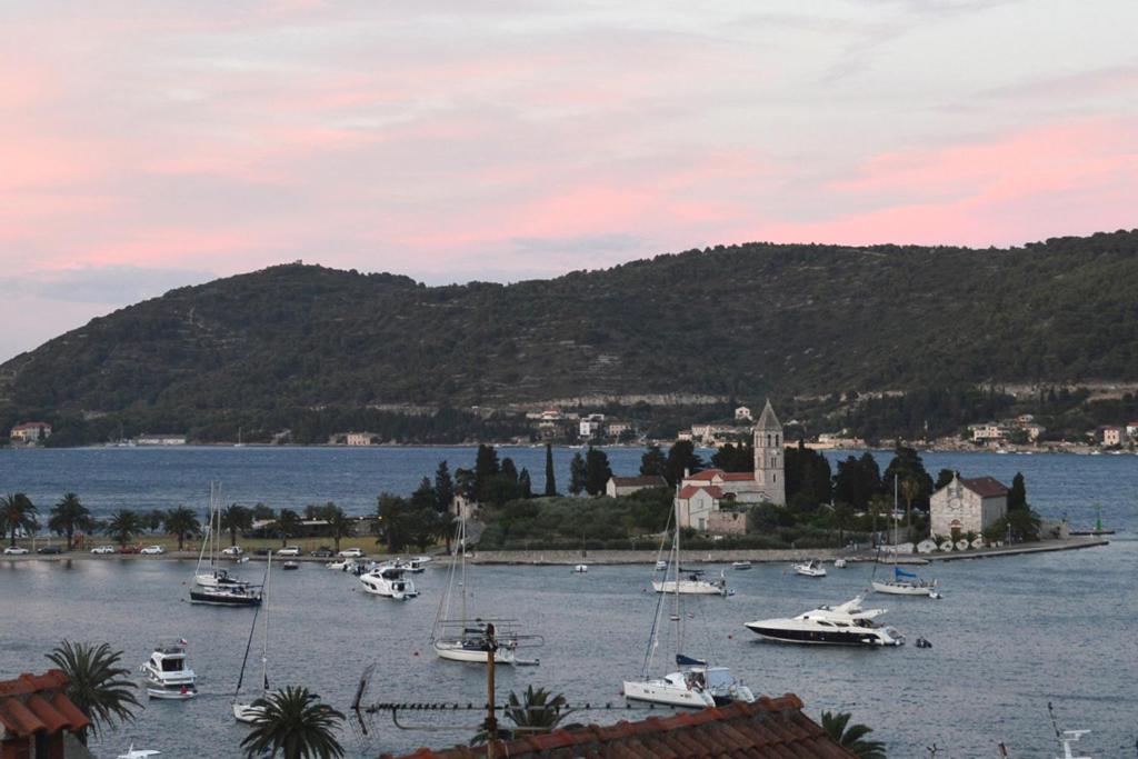 a group of boats in a body of water at Corner Of Joy in Vis