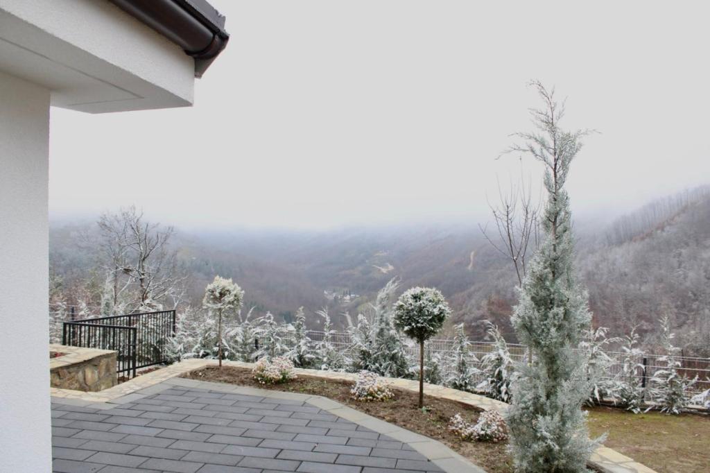 un patio con vista su un vigneto di villadelight a Ferizaj
