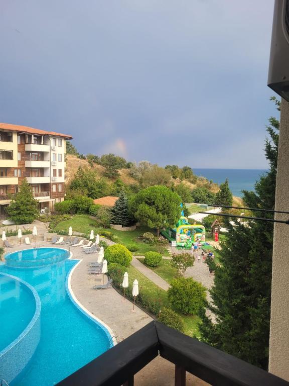 a view of a resort with a swimming pool at Garden of Eden- MintGarden- Sveti Vlas in Sveti Vlas