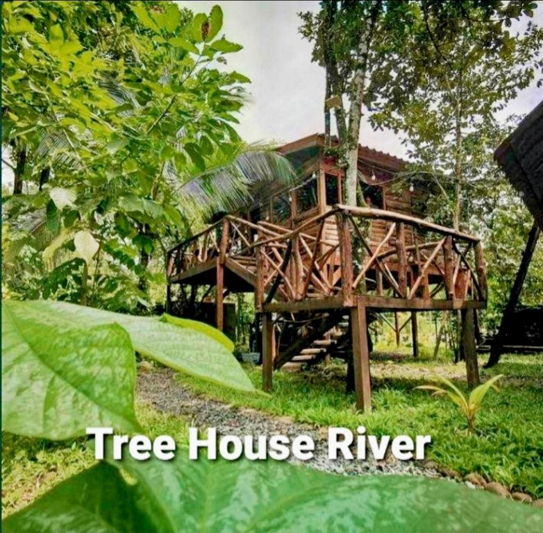 a tree house river in front of a house at Tree House River in Palma