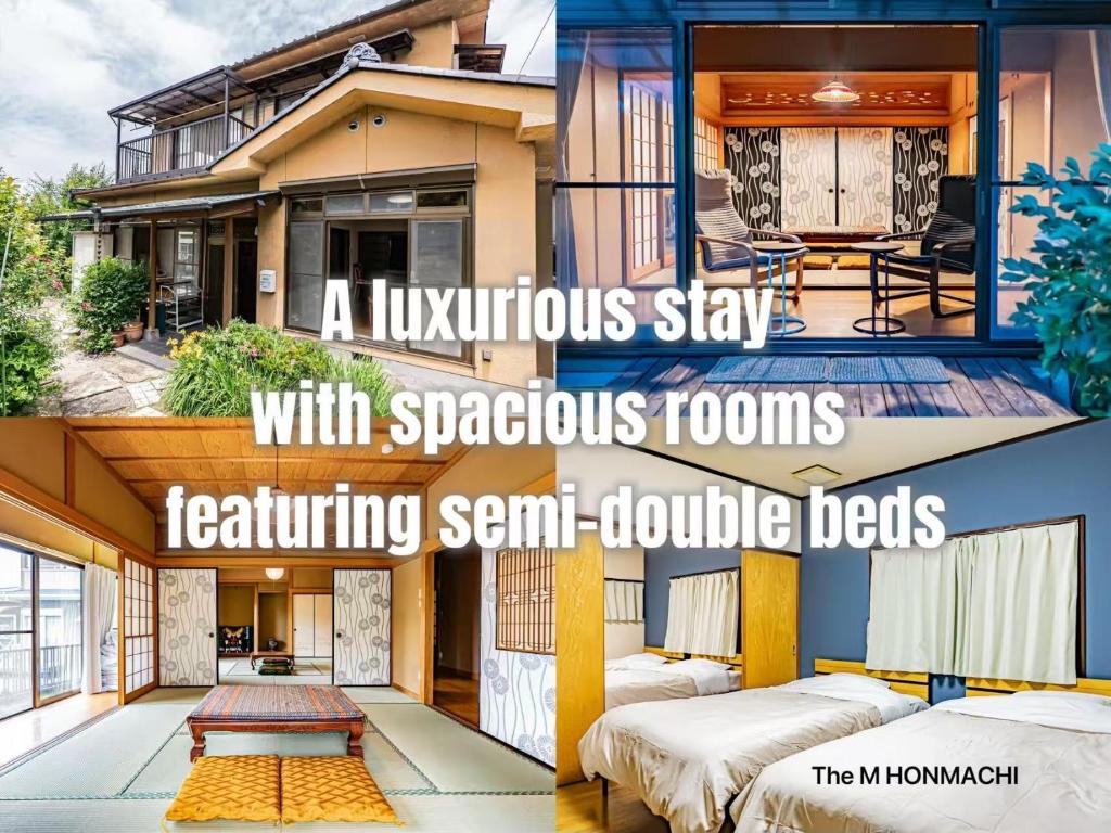 a luxurious stay with spacious rooms transforming semi double beds at The M HONMACHI in Nakatsugawa