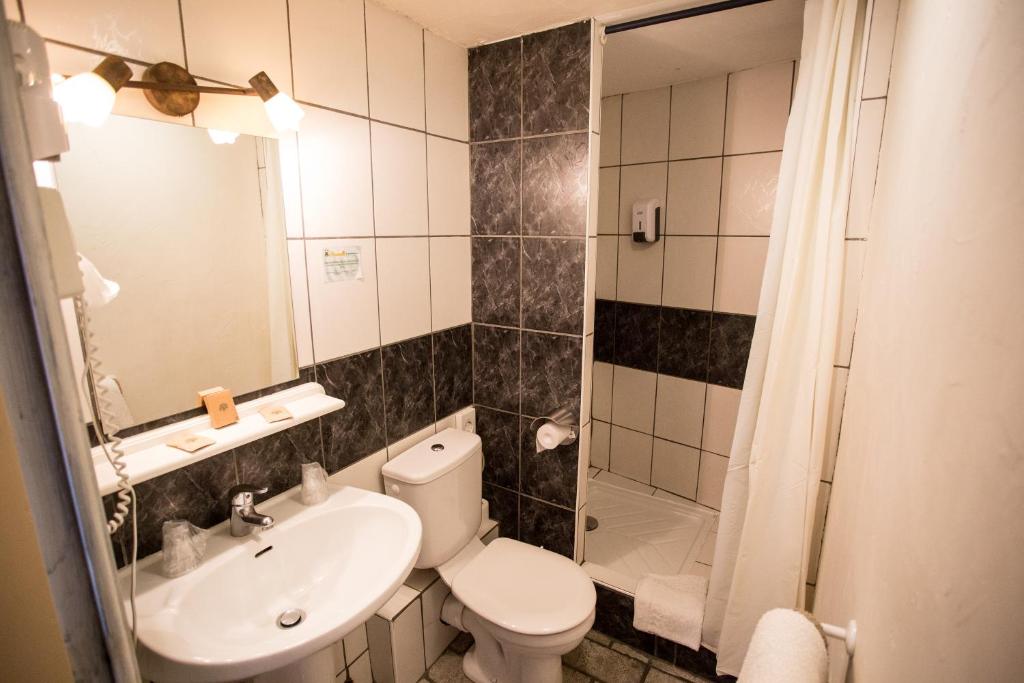 Koupelna v ubytování Logis hôtel du terreau