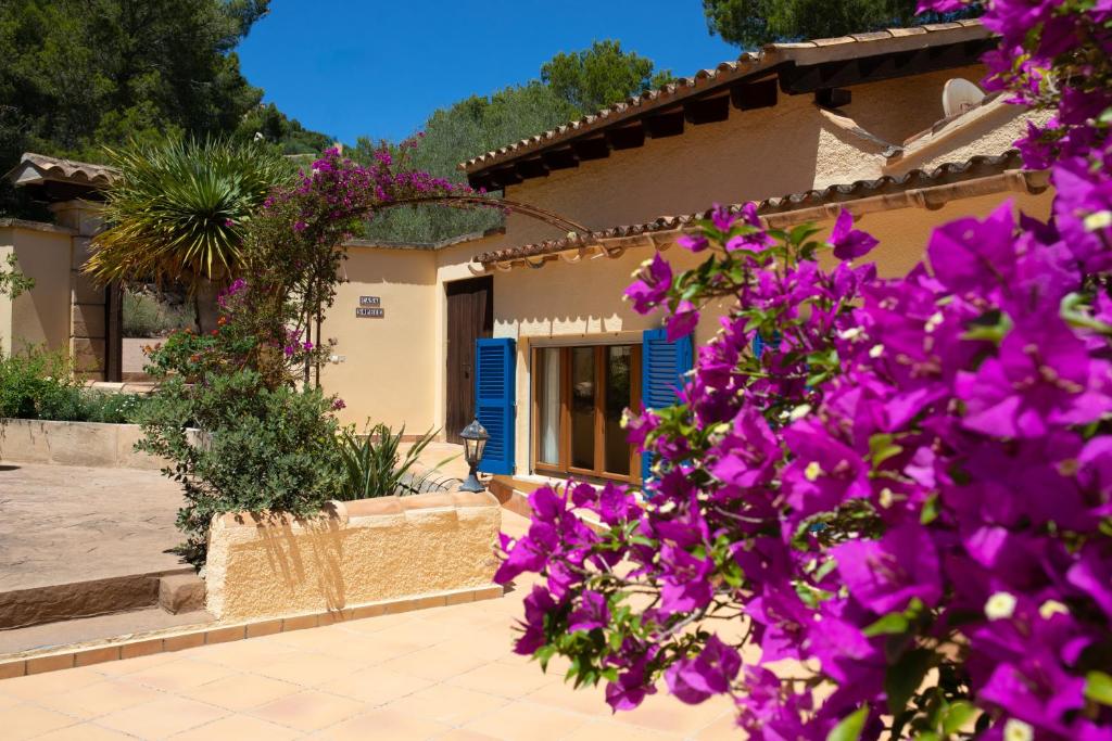 a house with purple flowers in front of it at Villa Sophia in Port d'Andratx