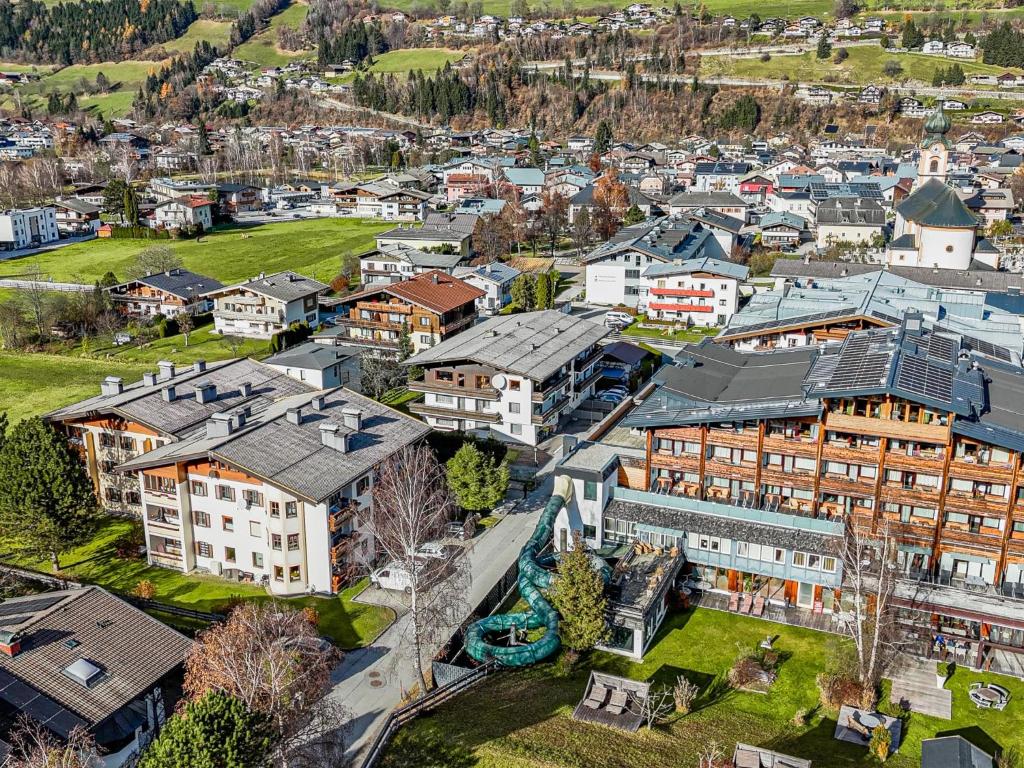 an aerial view of a city with buildings at Großvenediger in Mittersill