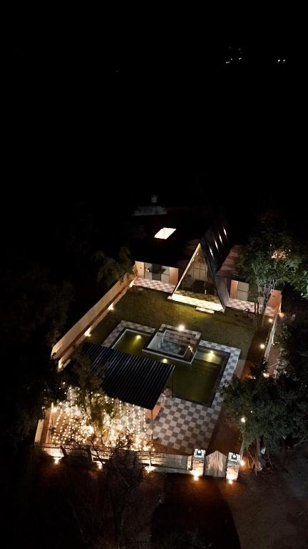 an overhead view of a garden at night at The triangle haven escape in Ani