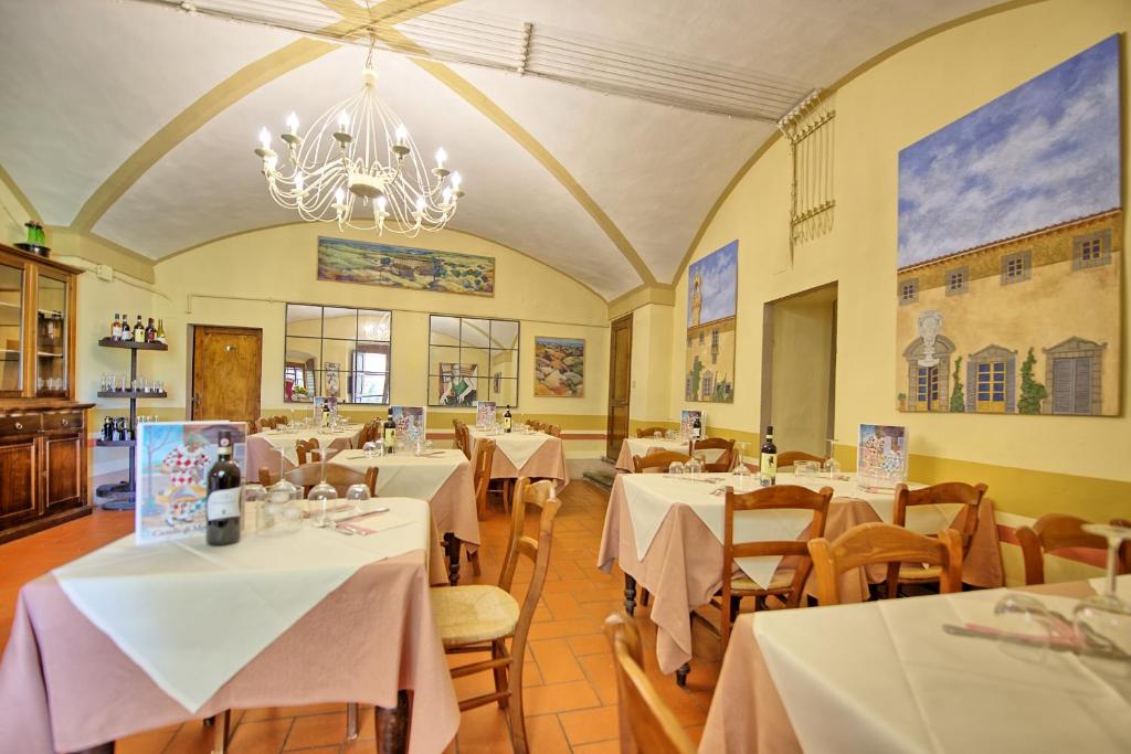 Reštaurácia alebo iné gastronomické zariadenie v ubytovaní Castello di Montegufoni by PosarelliVillas