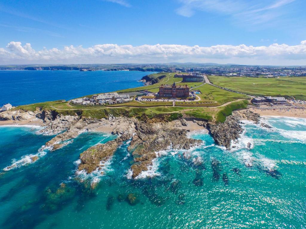 A bird's-eye view of The Headland Hotel and Spa