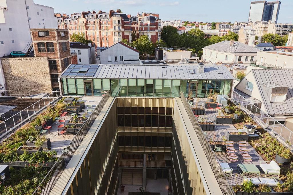 an aerial view of a building in a city at lyf Gambetta Paris in Paris