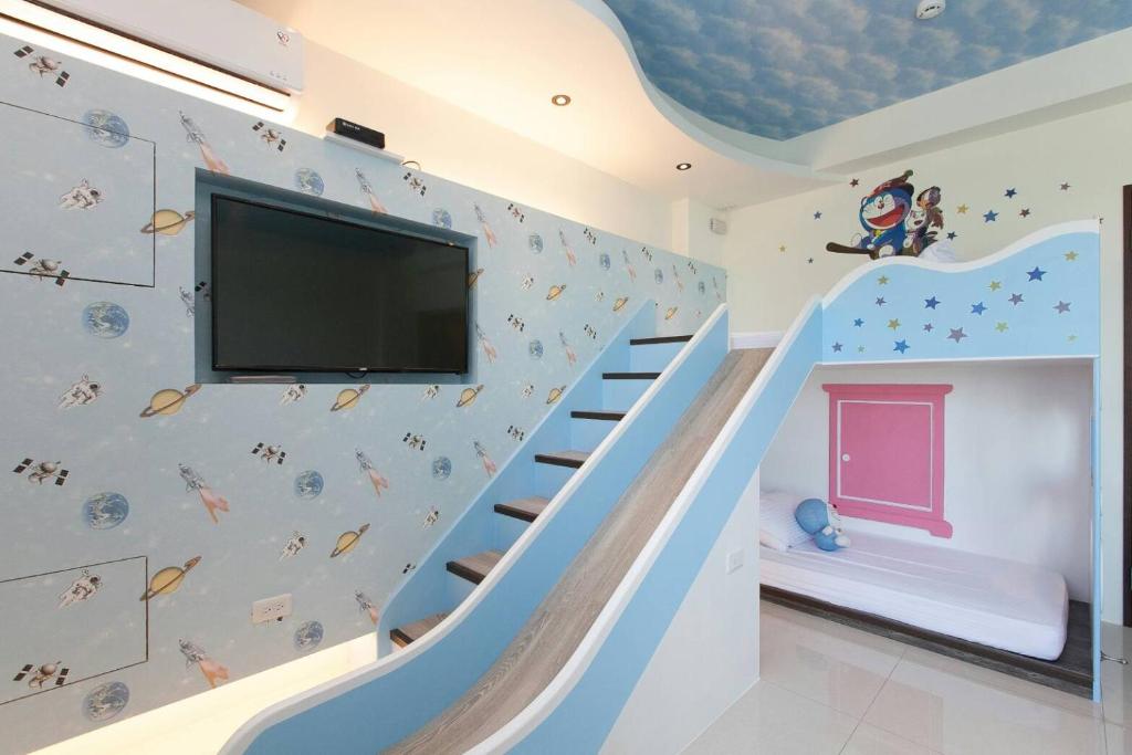 TV a/nebo společenská místnost v ubytování Candy House