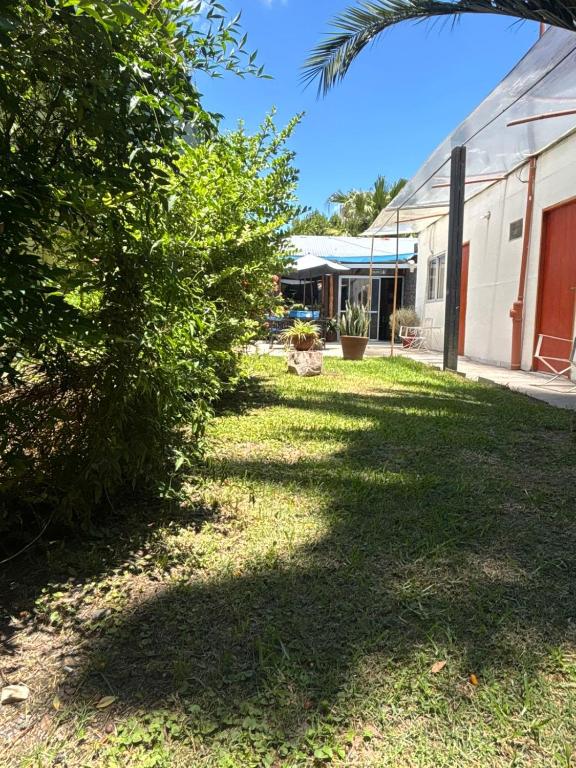 a yard with a tree and a building at Hostal Yatasto in Salta