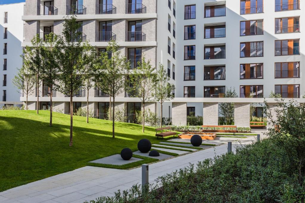 Vonkajšia záhrada v ubytovaní Platinum Residence Mokotów