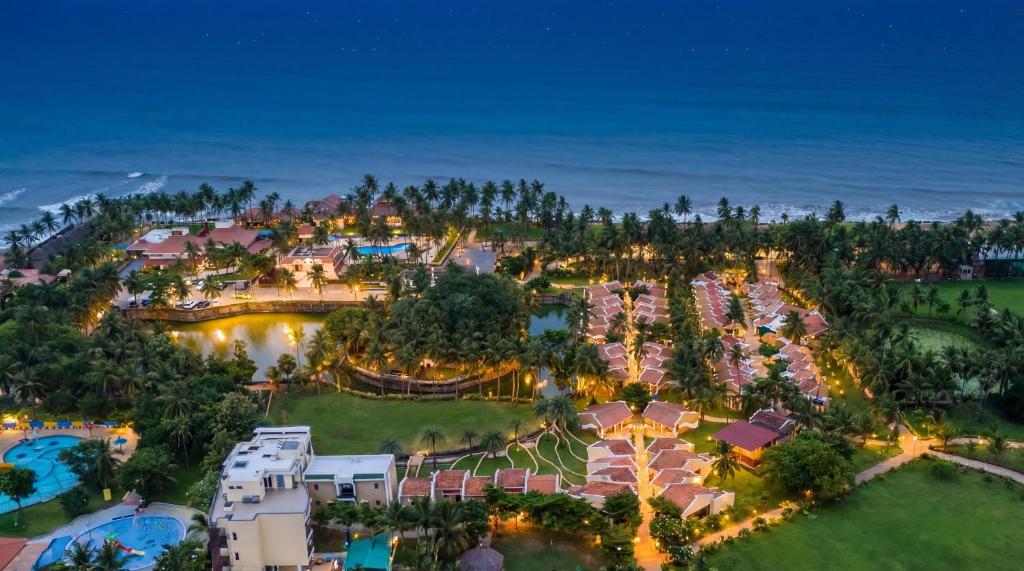 an aerial view of a resort at night at MGM Beach Resorts East Coast Road in Chennai