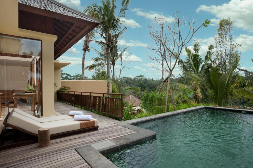 Bazén v ubytování Komaneka at Tanggayuda Ubud nebo v jeho okolí