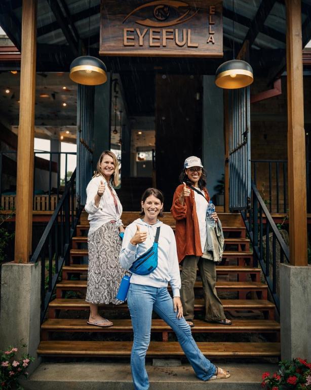 a group of people standing in front of a building at Eyeful Ella in Ella