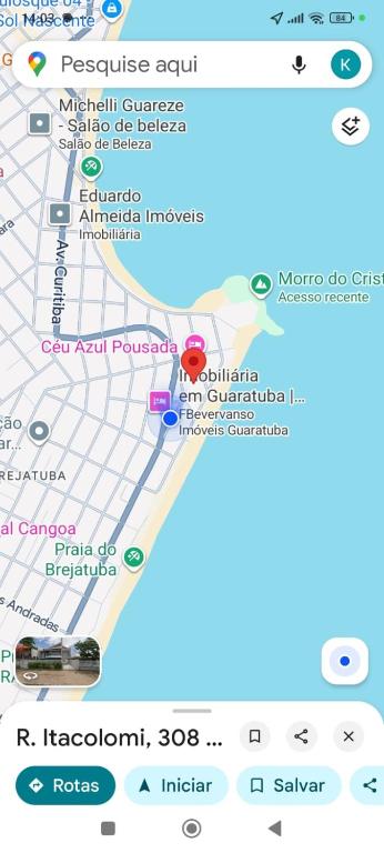 a map of a city with a car on it at Predinho do Guaratuba in Guaratuba