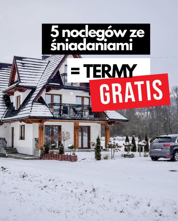 Cicha Woda 300 m od Gorący Potok i Termy Szaflary