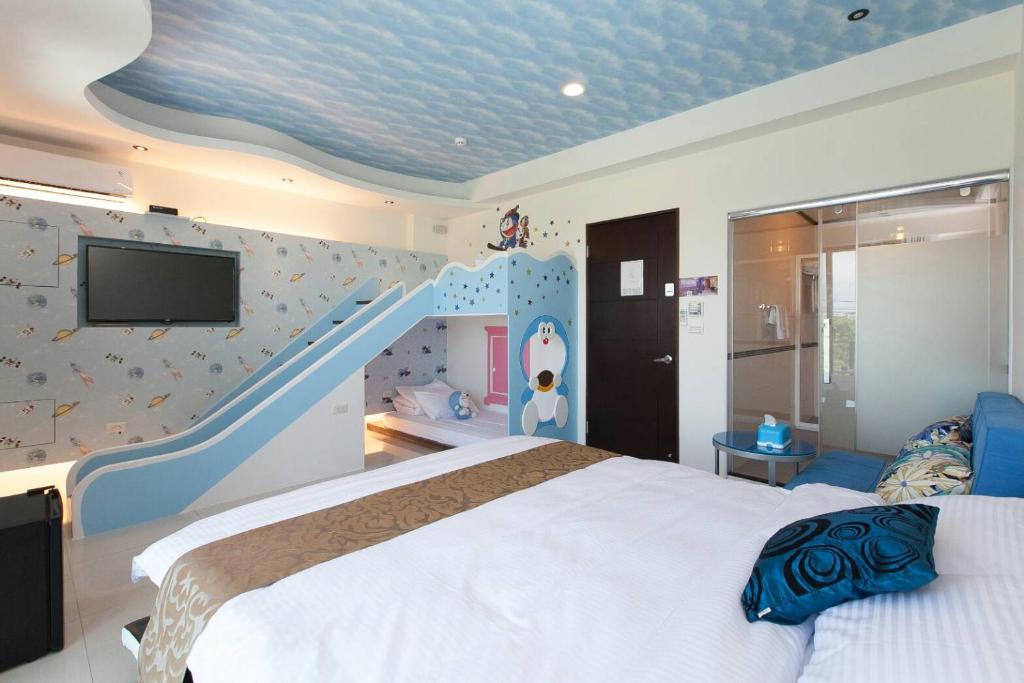 Postel nebo postele na pokoji v ubytování Candy House