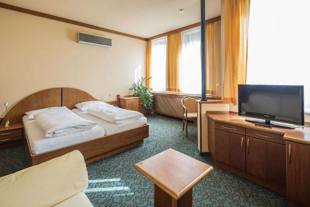 TV a/nebo společenská místnost v ubytování Hotel Eitljörg