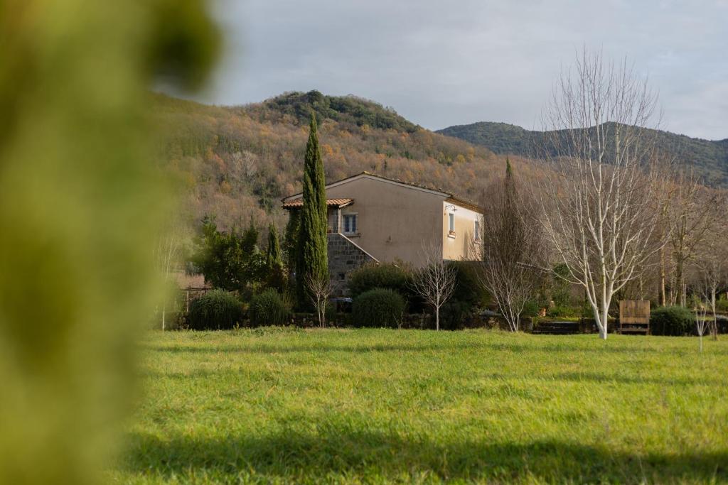 a house in the middle of a field of grass at La Ferrara Agriturismo in Vairano Patenora