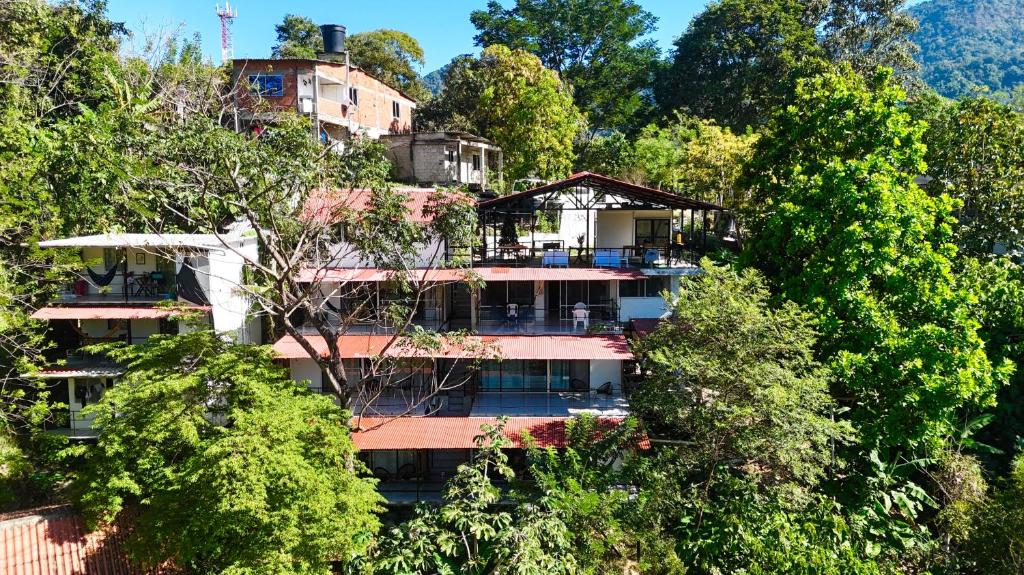 an apartment building in the midst of trees at Minca Seasons Birds in Minca