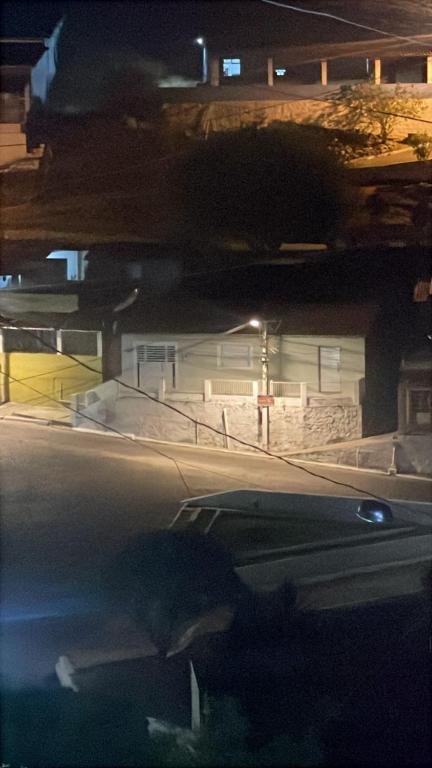 a view of a city street at night at Casa Aconchego do Cabrobó in Piranhas