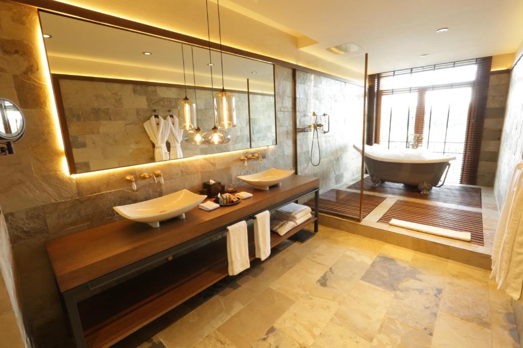 Koupelna v ubytování Hotel Caeli