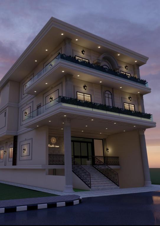 a rendering of a house at night at Hotel The Castle Inn in Varanasi