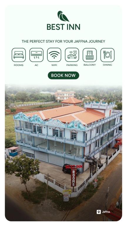 a picture of a building with the words best inn at Best Inn in Jaffna