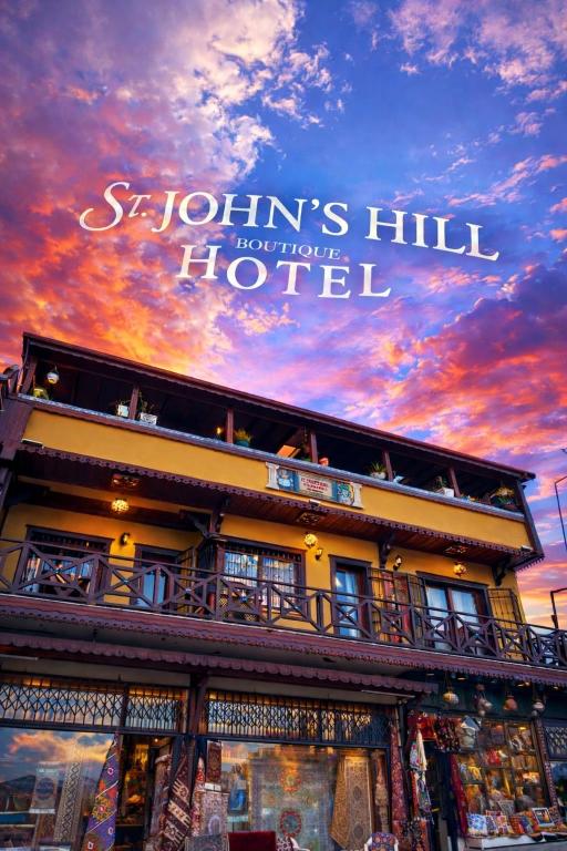 a building with a sign that reads stiths hill hotel at Saint Johns Hill Boutique Ephesus in Selçuk