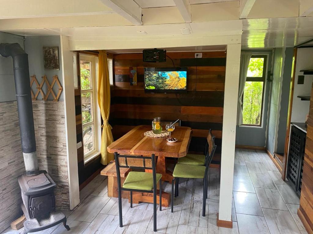 Natures Balcony Reclaimed Wood Cabin with Villarrica Volcano and Majestic Peak Views