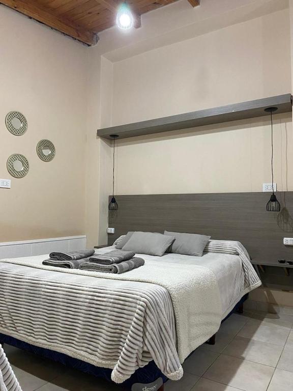 a bedroom with a large bed in a room at Venezia-Monoambiente in Villa Mercedes