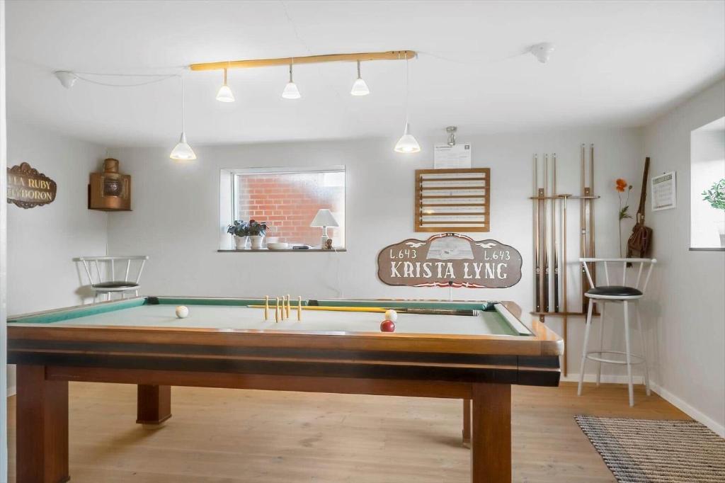 a living room with a pool table in it at 729-Thyboron-Vesterhavsgade-112 in Thyborøn