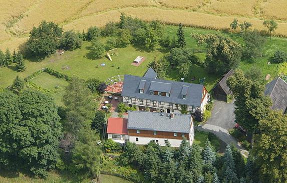 Blick auf No.5 - Ferienwohnung Schkade aus der Vogelperspektive