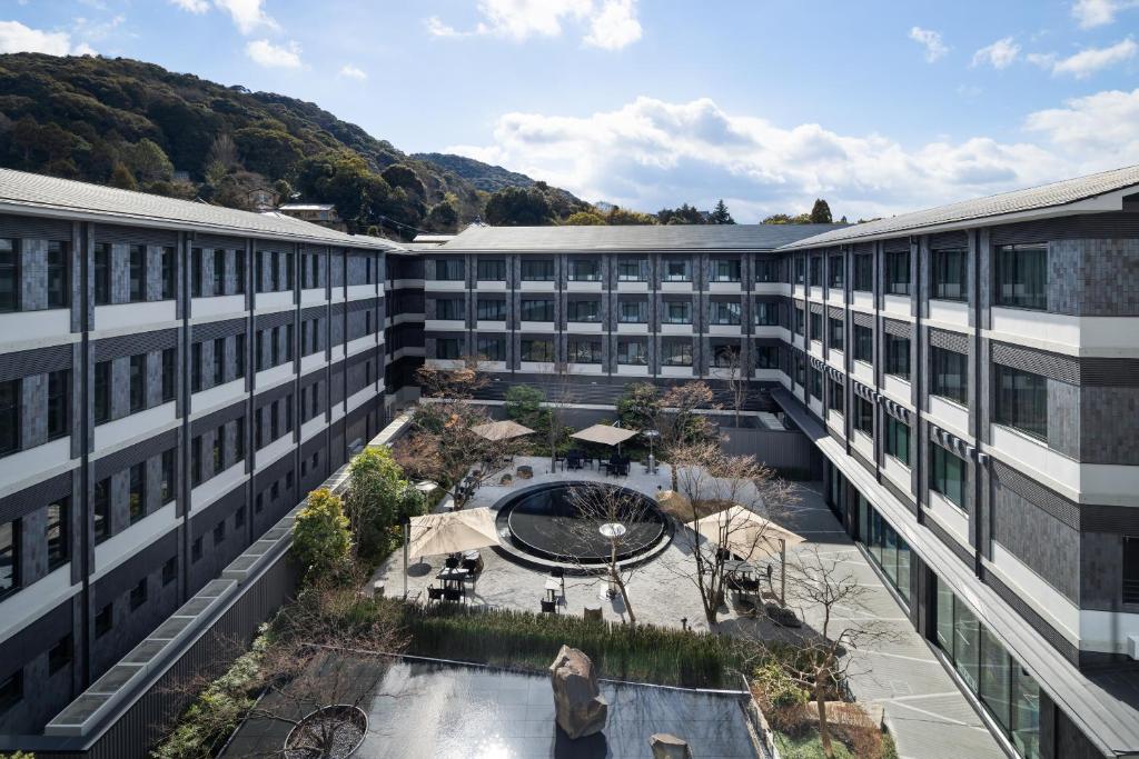 an aerial view of a building with a courtyard at THE HOTEL HIGASHIYAMA KYOTO TOKYU, A Pan Pacific Hotel in Kyoto