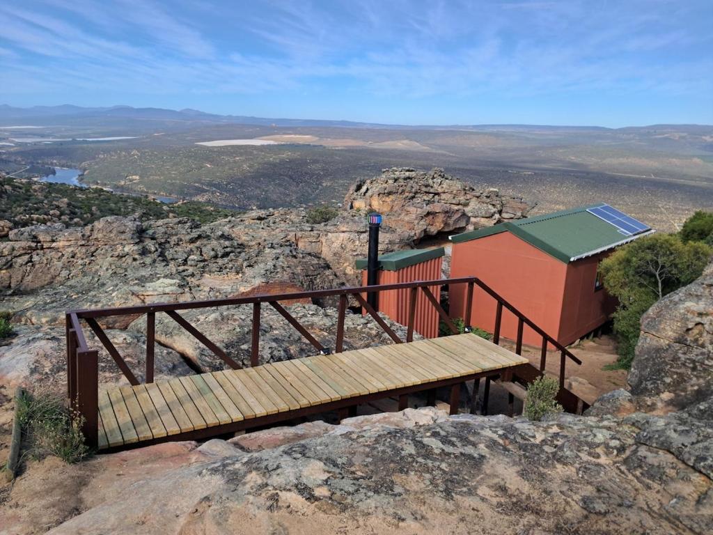 a building on top of a rocky mountain at Nardouw in Clanwilliam