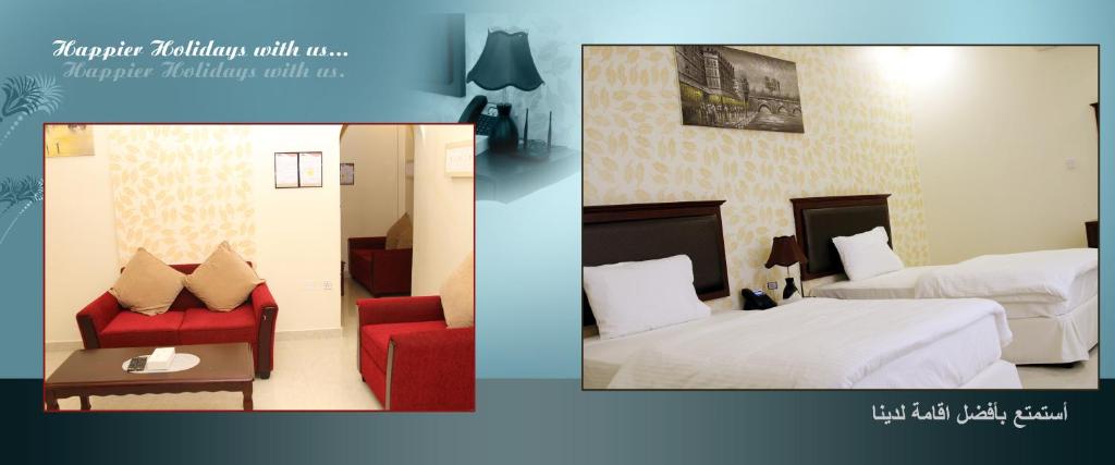 Postel nebo postele na pokoji v ubytování Dar Al Khaleej Hotel Apartments