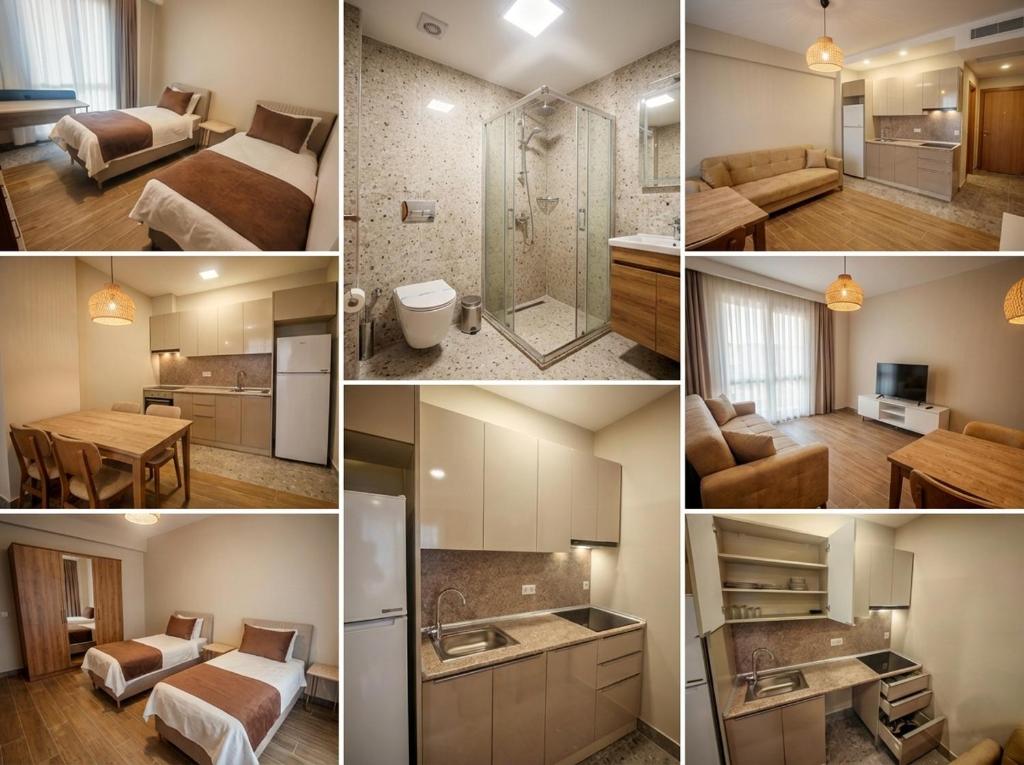 a collage of photos of a bathroom and a room at Suitev in Arnavutköy