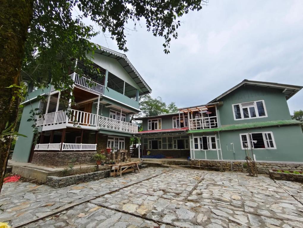 a view of the house from the courtyard at Paljor Farm in Ravangla