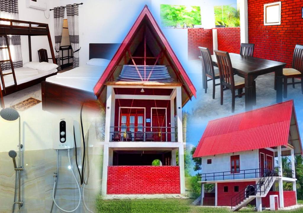 a model of a house with a table and chairs at Coral Waves Inn - Pasikuda in Kalkudah
