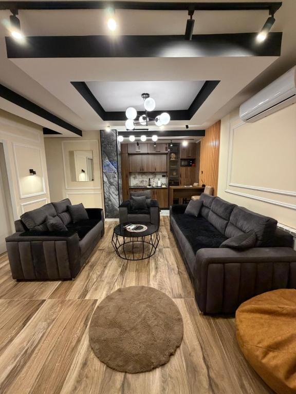 Una sala de estar con dos sofás y una mesa. en Codex Kolasin, en Kolašin