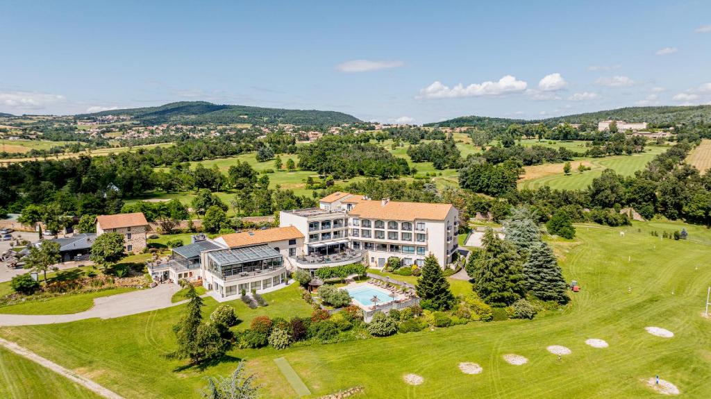 an aerial view of a large estate with a large house at Domaine De Saint Clair in Saint-Clair