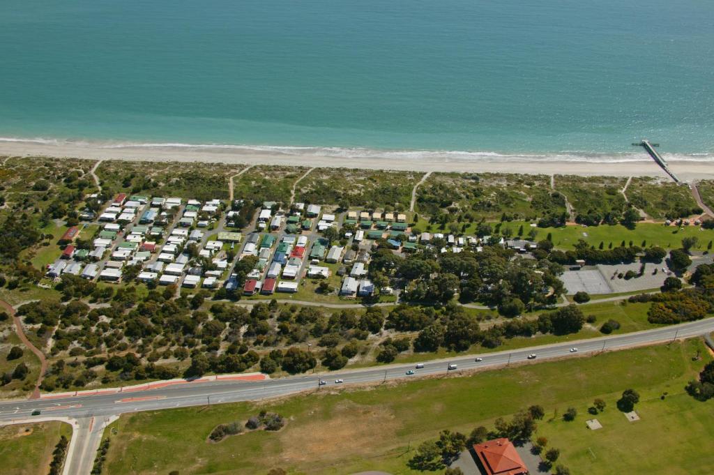 an aerial view of a parking lot next to the ocean at Discovery Parks - Coogee Beach in Coogee