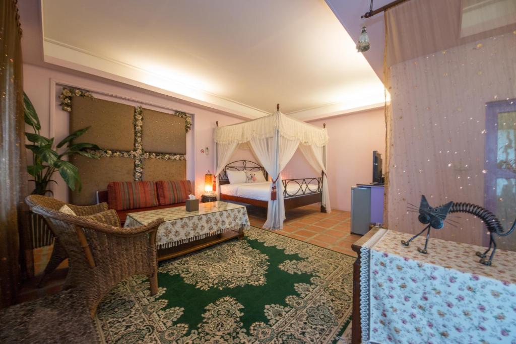 Postel nebo postele na pokoji v ubytování Blissful Star