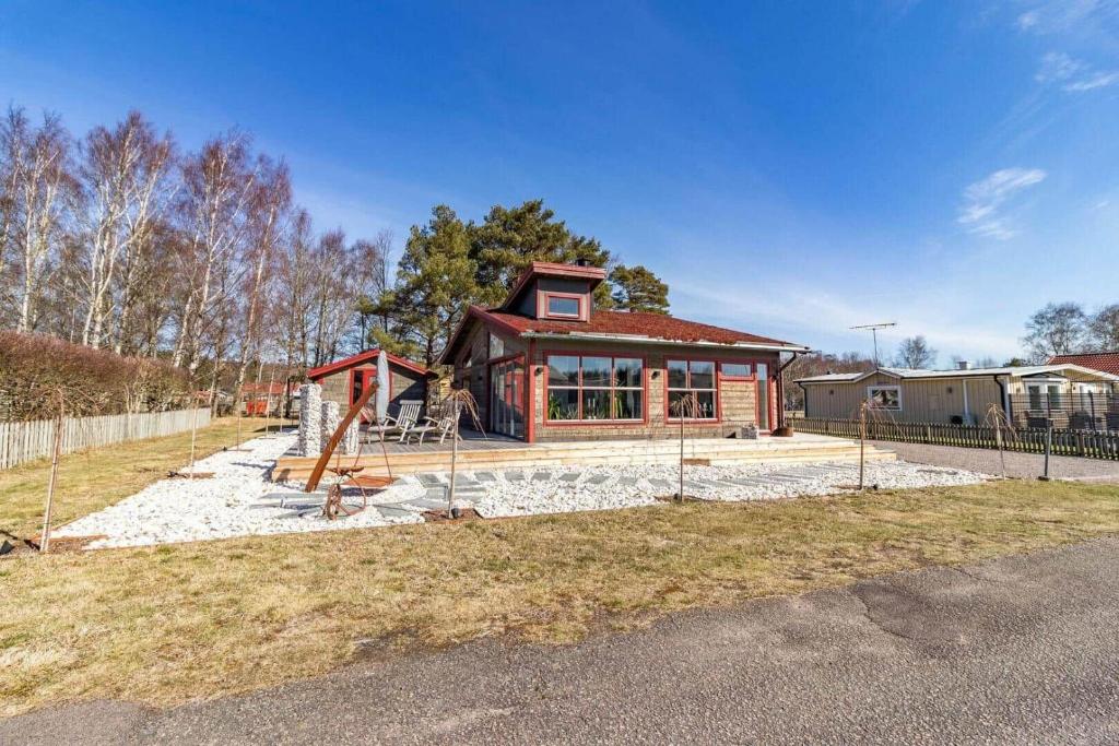 a house is under construction with a fence at HAL901-Skummesloevsstrand-Rundan-37 in Skummeslövsstrand