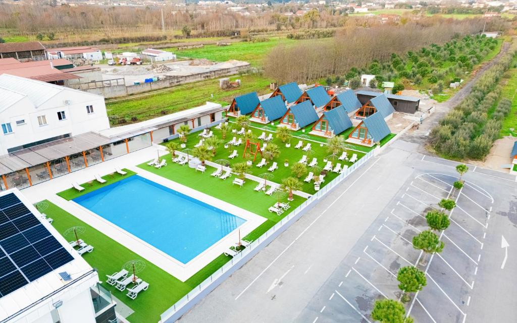 an overhead view of a resort with a swimming pool at Lena Village - Hotel and Spa in Mortágua