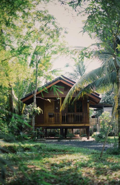 a house in the middle of a forest at Decoco Canal-side Homestay in Ban Khlong Duang